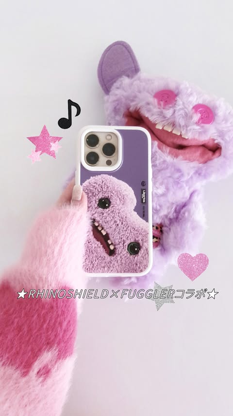 Instagram post by @_yokopii_ for Rhino Shield. Caption reads: ˗ˏˋ FUGGLER x RHINOSHIELDコラボ 🤳🎀 ˎˊ˗ ㅤㅤㅤ ㅤㅤㅤ....