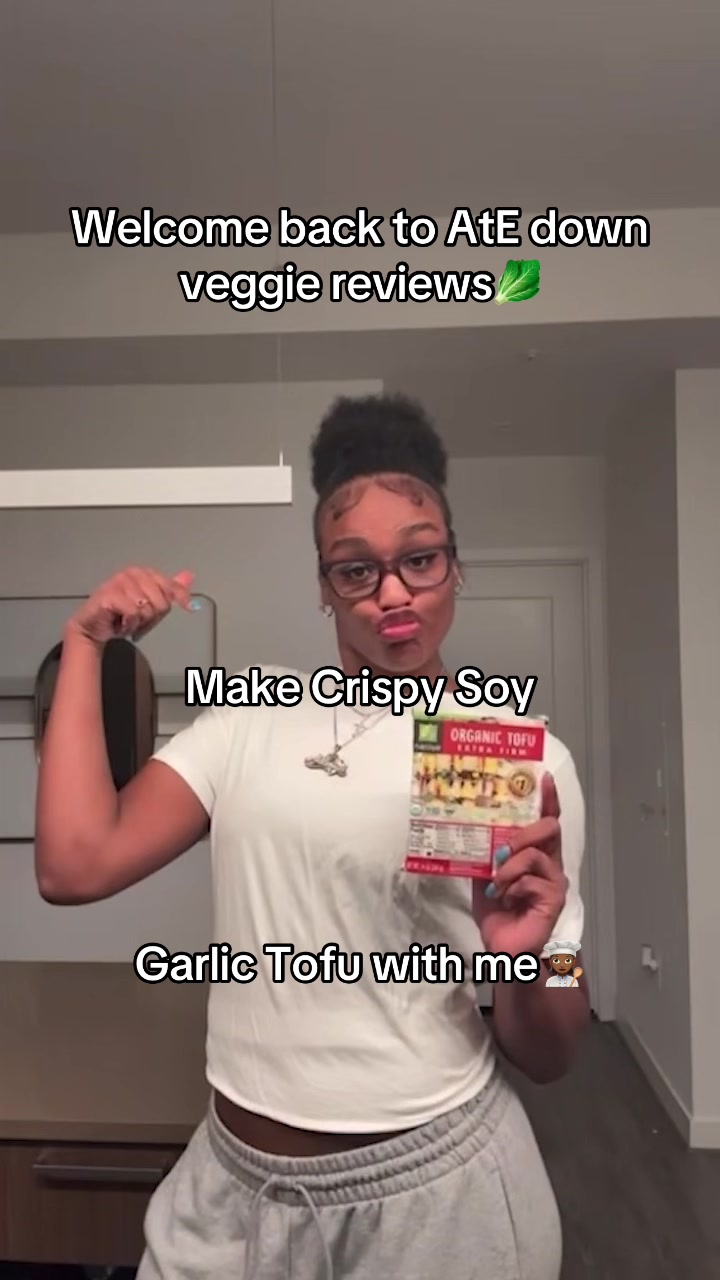 TikTok post by @aaliyahedwards277 for Nasoya. Caption reads: Get your Tofu on girl! Added this new Crispy Soy....