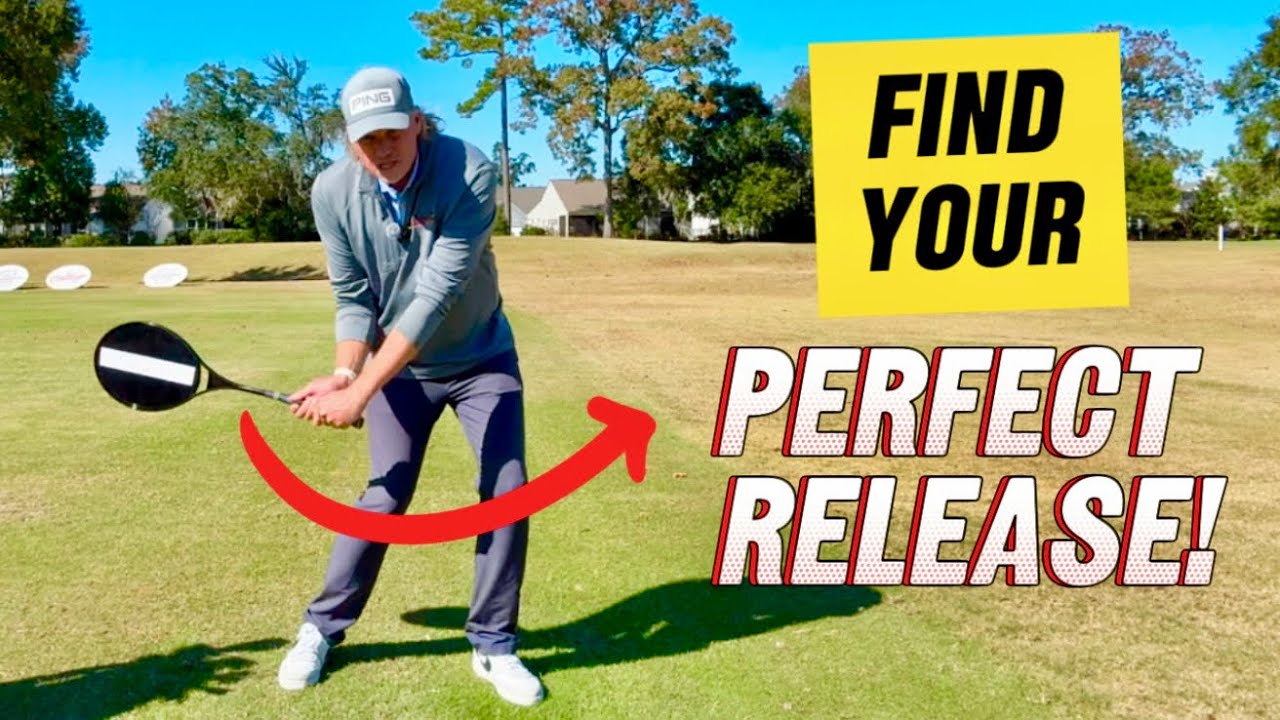 YouTube post by @AndrewEmeryGolf for HackMotion. Caption reads: Find Your PERFECT RELEASE for More SPEED &....