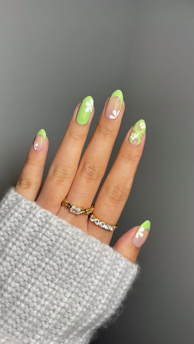 Instagram post by @bycheznails for butter LONDON. Caption reads: [...] mix and match spring mani! featuring....
