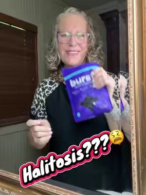 TikTok post by @horsemom37 for Burst Oral Care. Caption reads: @BURST Oral Care You do not want Halitosis!! So....
