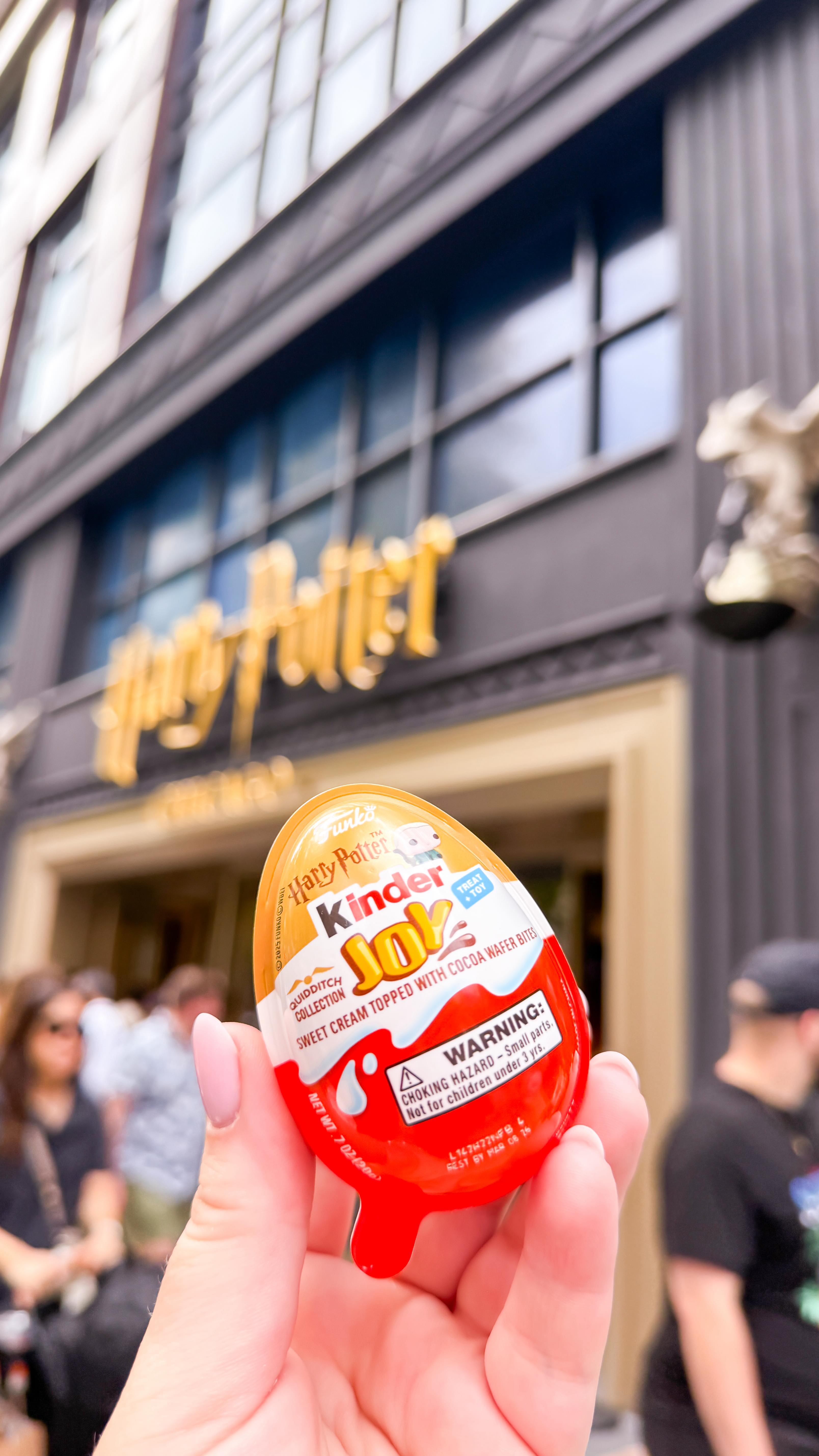 Instagram post by @itsabbysworldafterall for Kinder U.S.. Caption reads: We visited Harry Potter Shop Chicago for the....