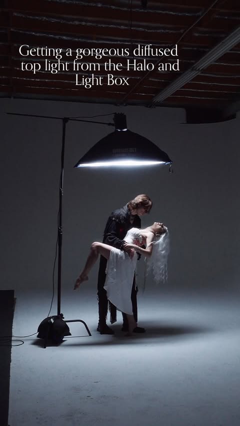 Instagram post by @lindsphoto for amaran. Caption reads: [...] can do with just one light✨ using the....