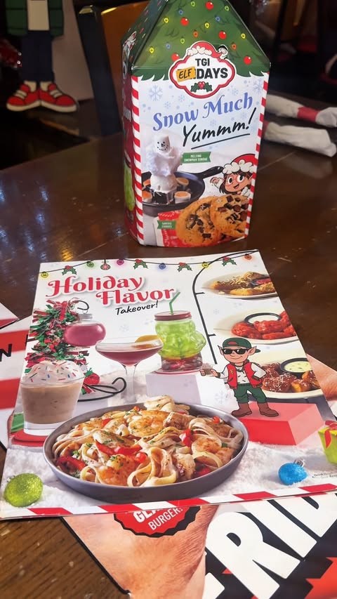 Instagram post by @modedemai for TGI Fridays. Caption reads: [...] ELF Days 🎄✨

The Elves have invaded....