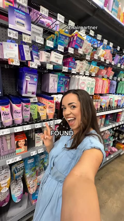Instagram post by @blakleeramsey for Nair. Caption reads: ran to Walmart to see if they had the Nair Body....