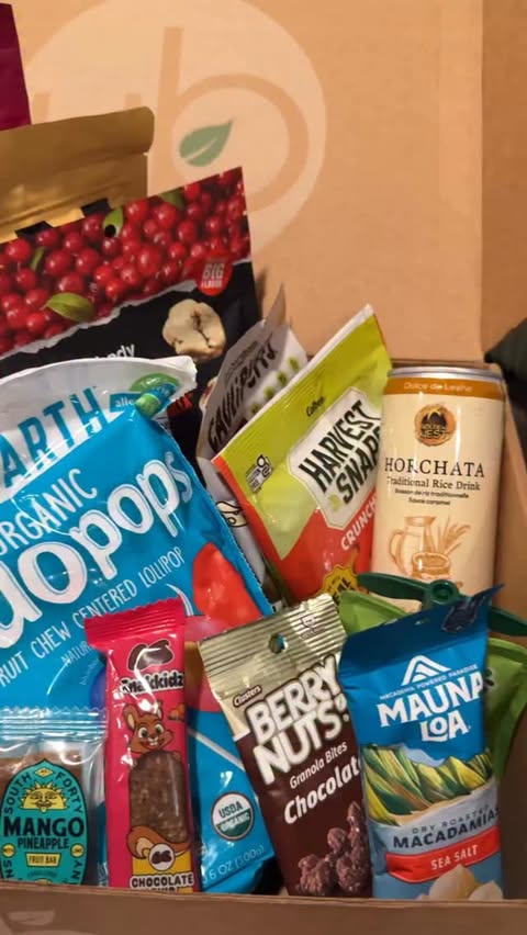 Instagram post by @one_day_in_the_texas for UrthBox. Caption reads: Unboxing this vegan organic snack box from Urtbox....