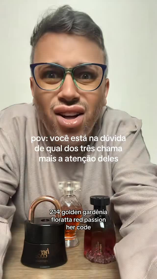 Instagram post by @jootapew for O Boticário. Caption reads: botica 214 golden gardenia
floratta red passion....