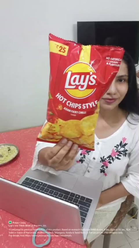 Instagram post by @shining_soul19505 for Lay's. Caption reads: [...] crunch made for true spicy lovers 🌶....