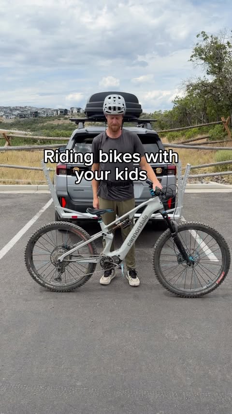 Instagram post by @christian.peper for Subaru of America. Caption reads: Keep riding with your kids. One day, it turns into....