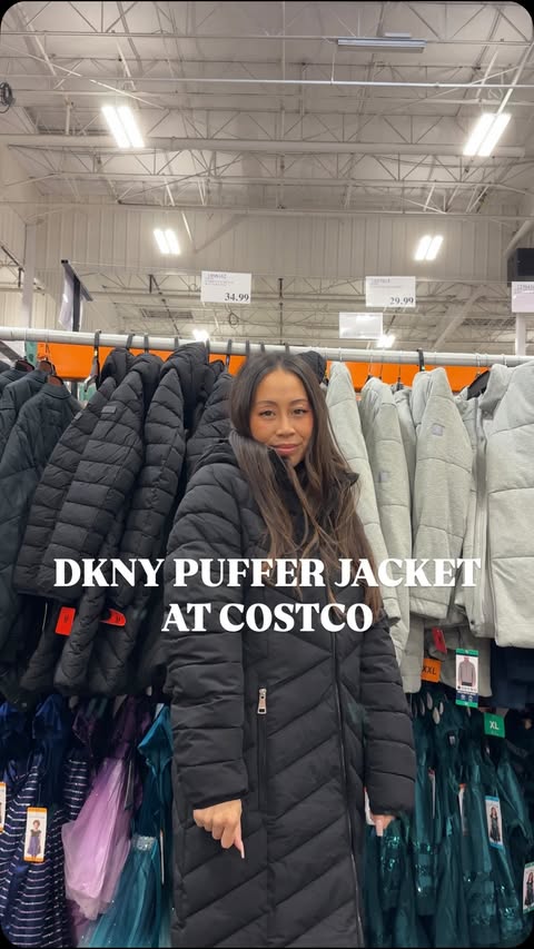 Instagram post by @ariellecalimquim for DKNY. Caption reads: The classic going to Costco for paper towels, and....