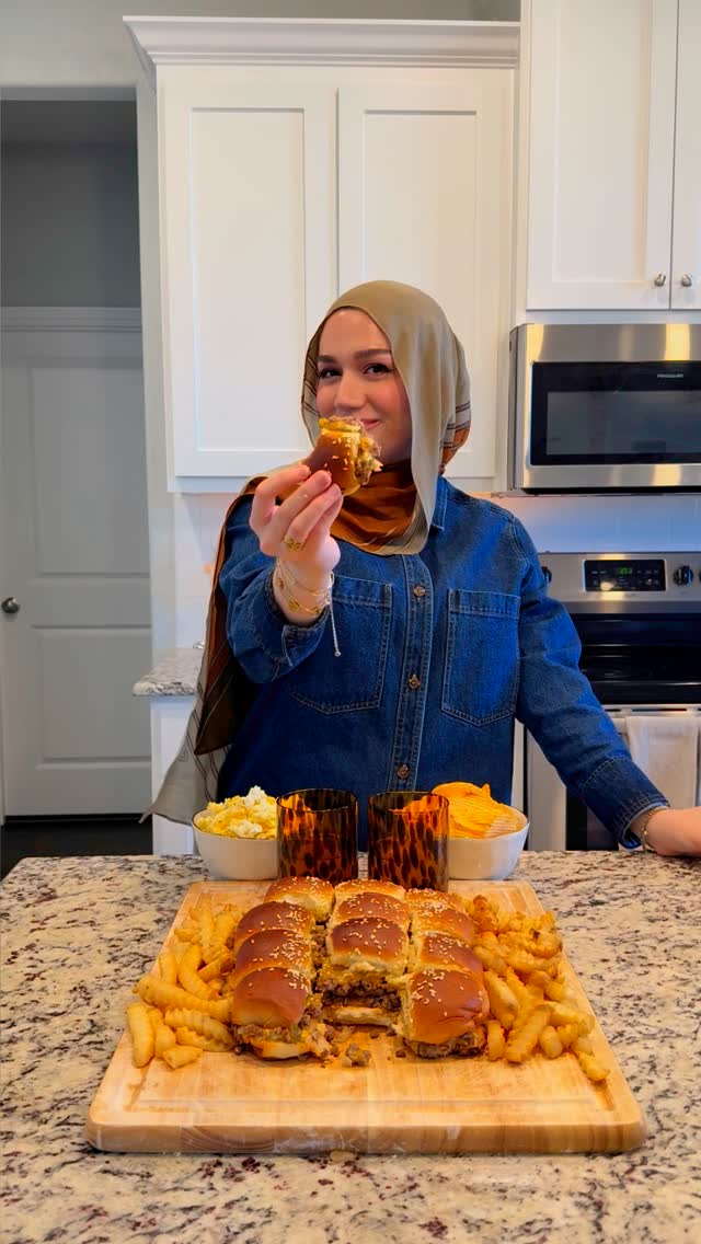 Instagram post by @marahsnoubar for Instacart. Caption reads: These cheeseburger sliders are the perfect game....