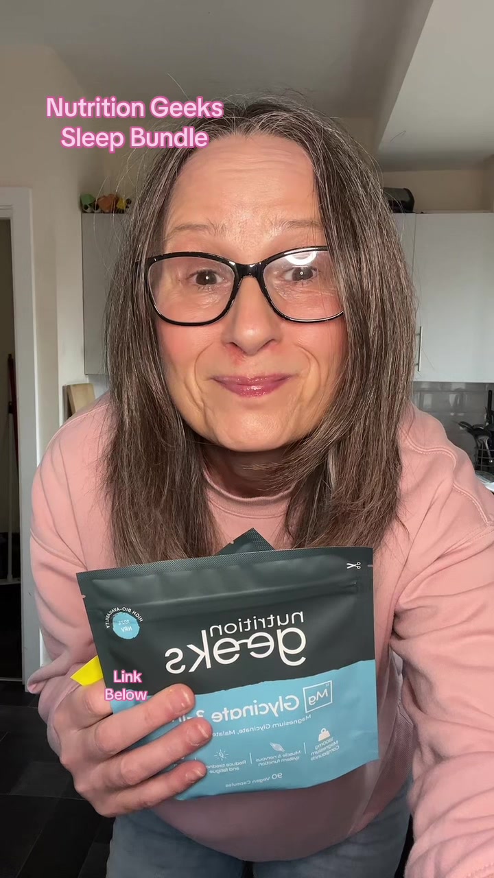 TikTok post by @joanneprojectyou for Nutrition Geeks. Caption reads: @nutritiongeeksofficial Nutrition Geeks Sleep....