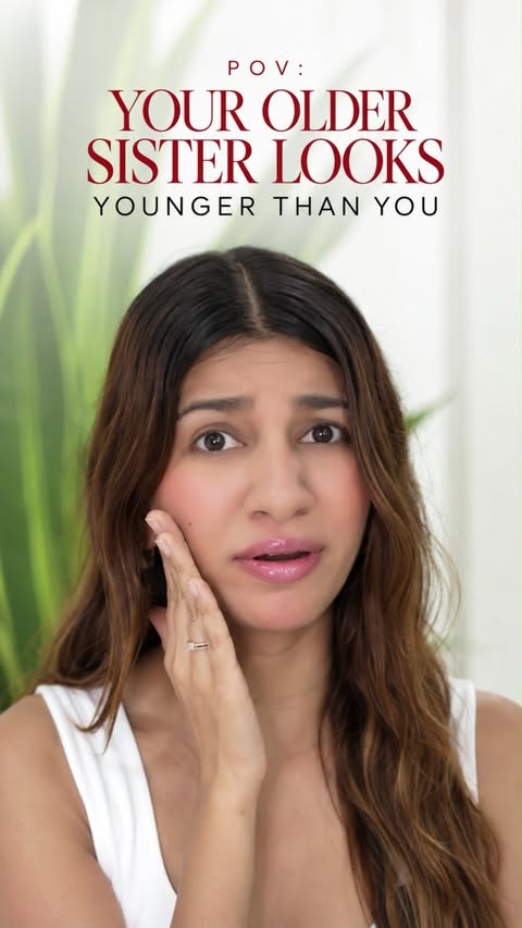 Instagram post by @khushikumpawatt for OLAY. Caption reads: [...] I hadn’t noticed before! That’s when Olay....