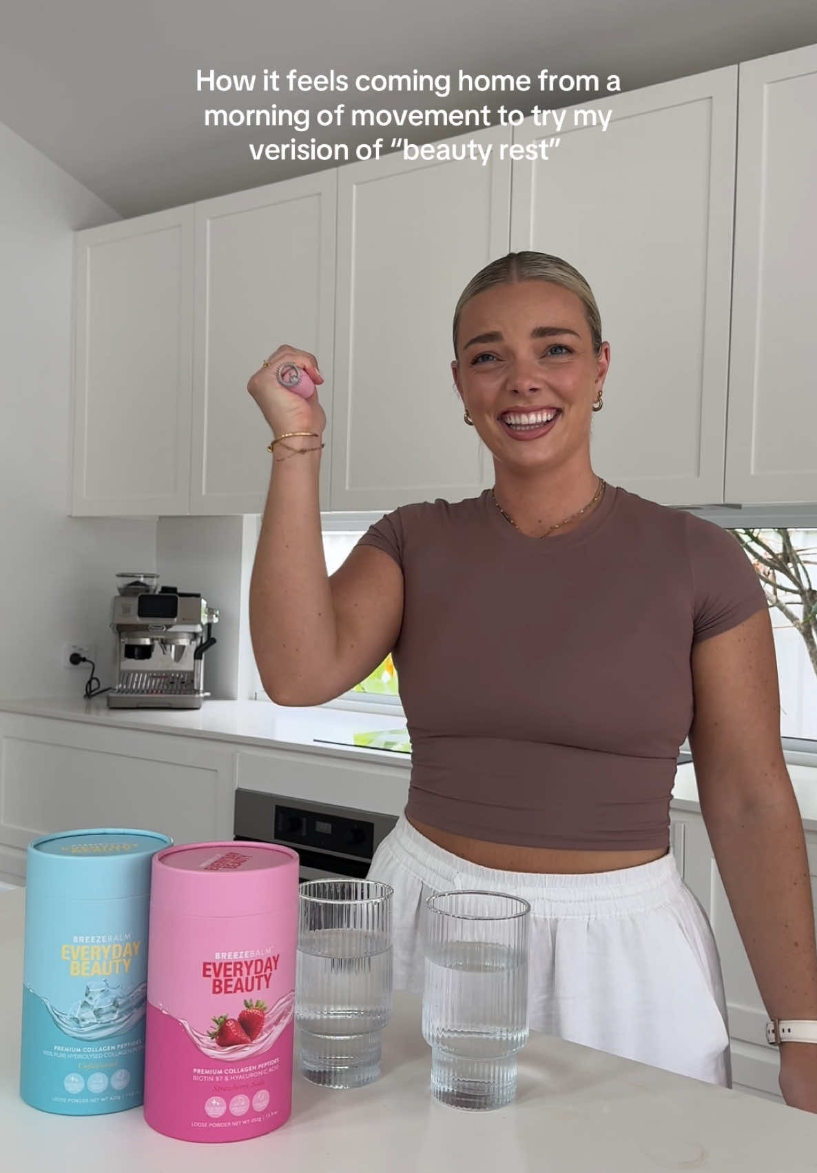 TikTok post by @sarah.jjade for Breeze Balm. Caption reads: @Breeze Balm have just launched their new collagen....