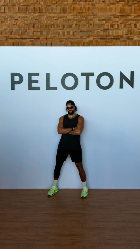 Instagram post by @jedtavernier for Peloton. Caption reads: [...] for an unforgettable weekend, @onepeloton!....