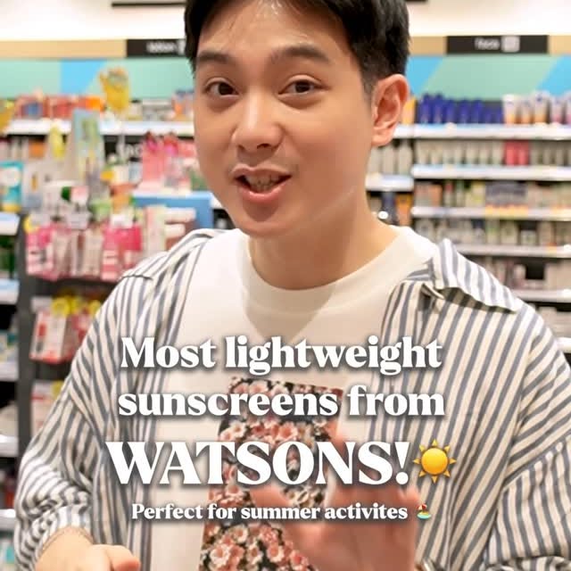 Instagram post by @ongiel for Watsons PH. Caption reads: Need the MOST LIGHTWEIGHT protection this summer....