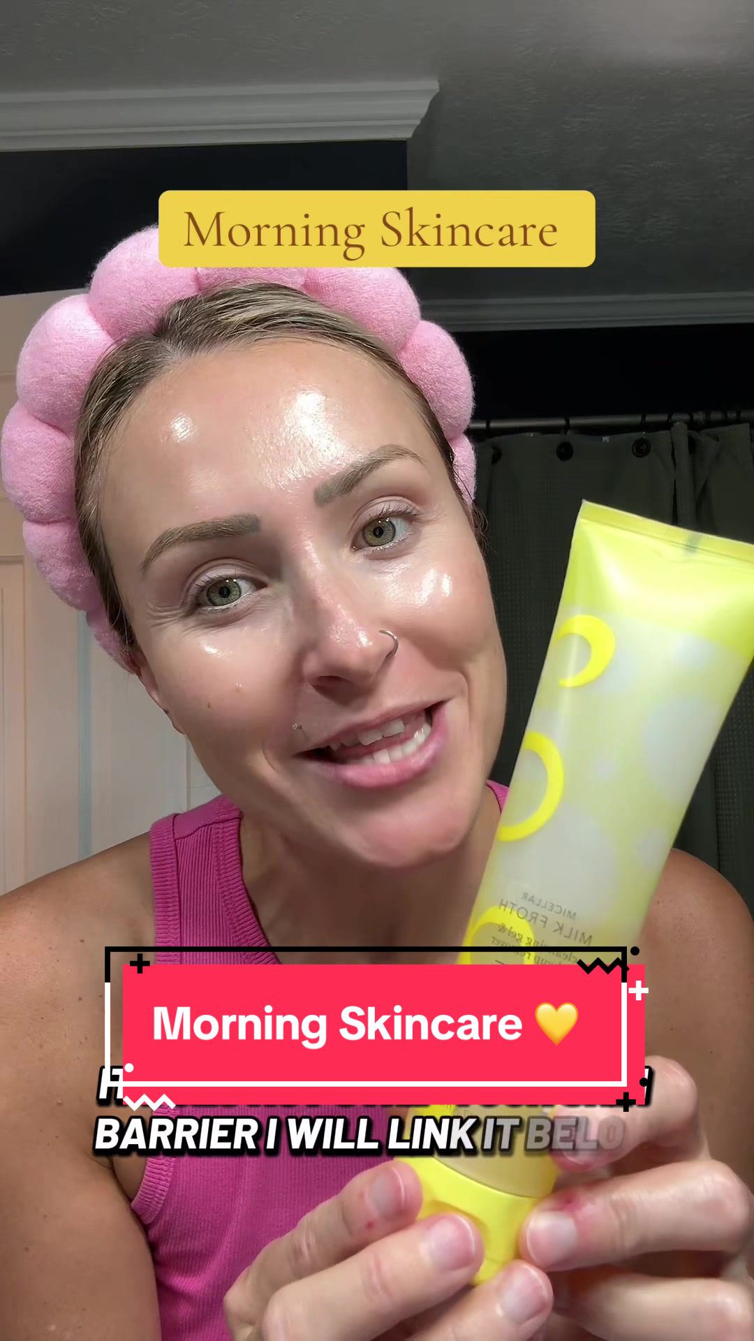 TikTok post by @sarahnichole2015 for Beekman 1802. Caption reads: I'm back with my @Beekman 1802 Face Wash💛 The....