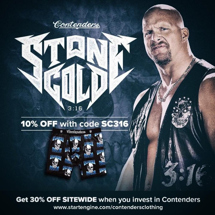 Instagram post by @stonecold_316 for Contenders Clothing. Caption reads: Hey Guys! My friends over at @contendersclothing....