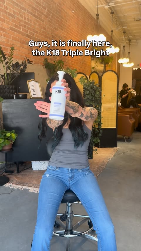 Instagram post by @creations.by.k80 for K18 Hair. Caption reads: IT’S HERE! New @k18hair @k18hairpro Oxidation....