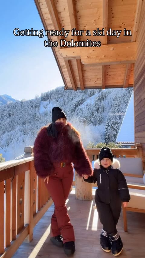 Instagram post by @jonida.teli for Goldbergh. Caption reads: [...] in the Dolomites ____________ Outfit:....