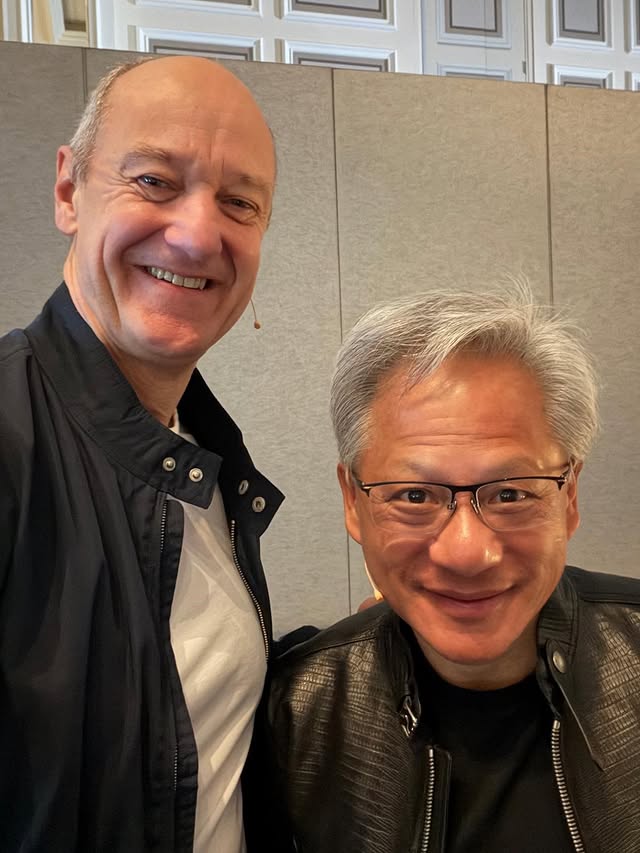 Instagram post by @roland.busch for NVIDIA. Caption reads: +++ @siemens and @nvidia are building the....