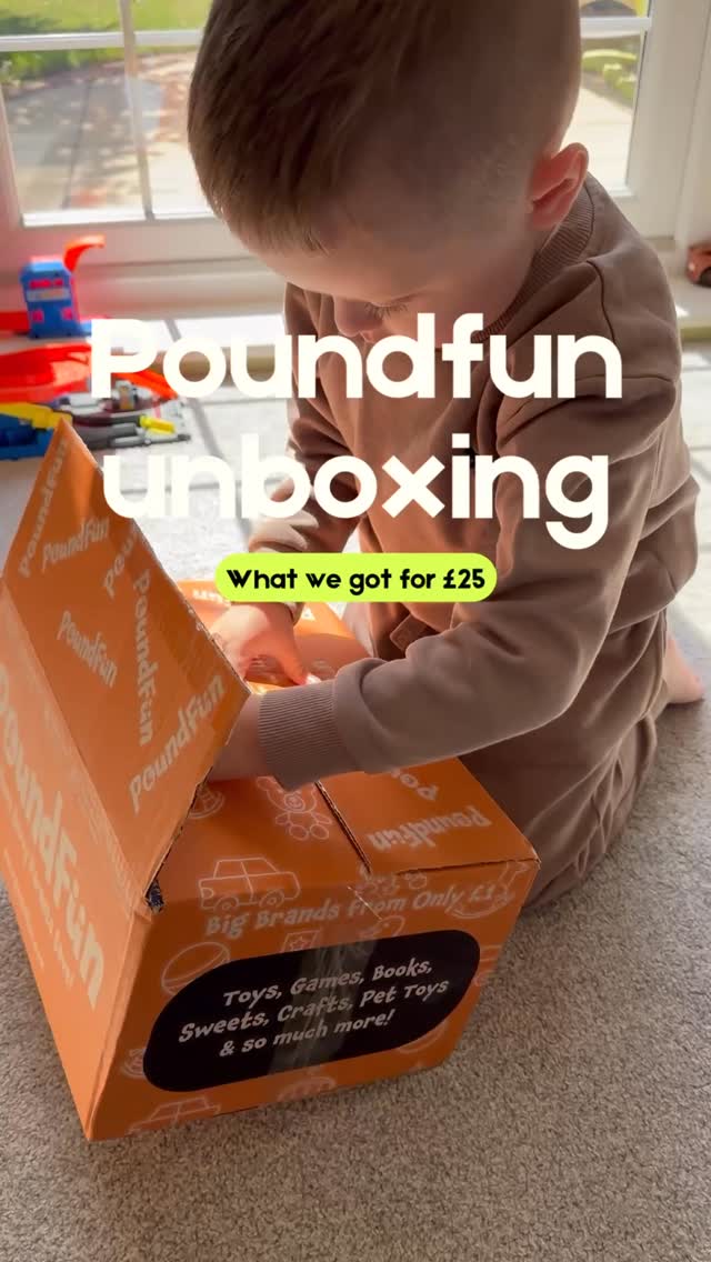 Instagram post by @mamasbargains for PoundFun. Caption reads: [...] kids were sent such a fun parcel from....