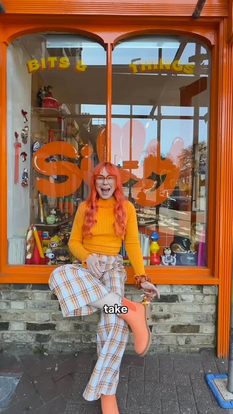 Instagram post by @foreveryoursbetty for Merry People. Caption reads: [...] Sherbet Orange Bobbi gum boots from....