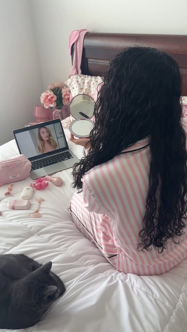 Instagram post by @trishsips for Fancii. Caption reads: [...] lunch🤣 the cutest mirror ever🪞🎀from....