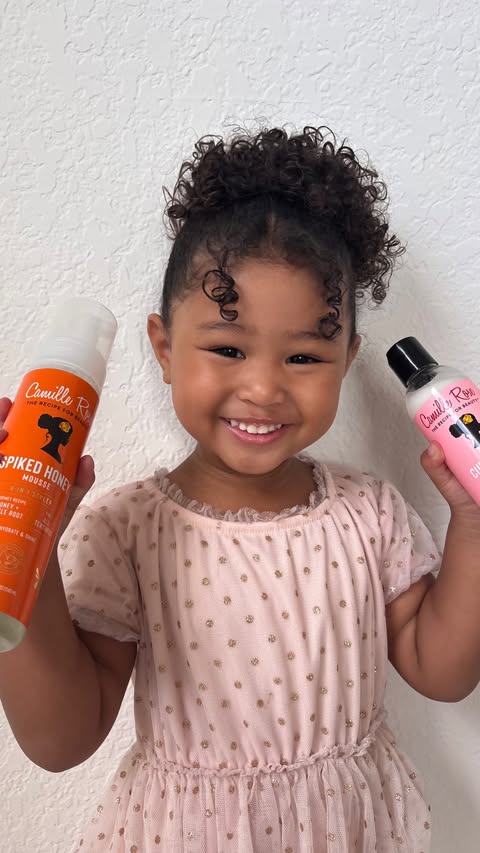 Instagram post by @donci.angel for Camille Rose. Caption reads: Washing my daughter’s 3B curls with Camille Rose....