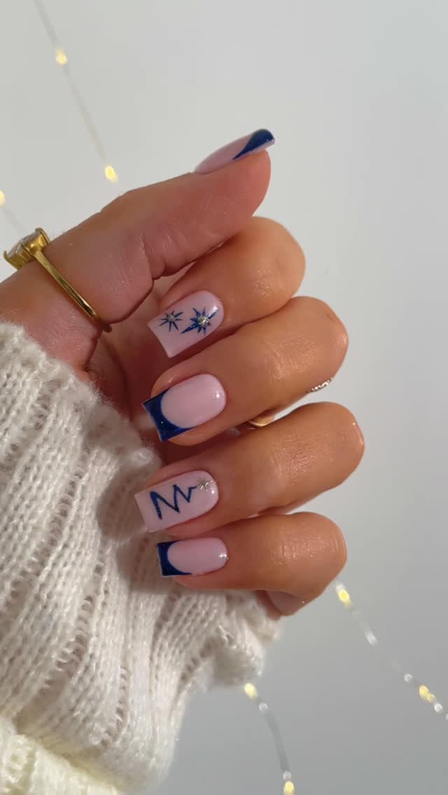 Instagram post by @by_hannahtaylor for Indigo Lune. Caption reads: Totally obsessed with blue for November! Jewel is....