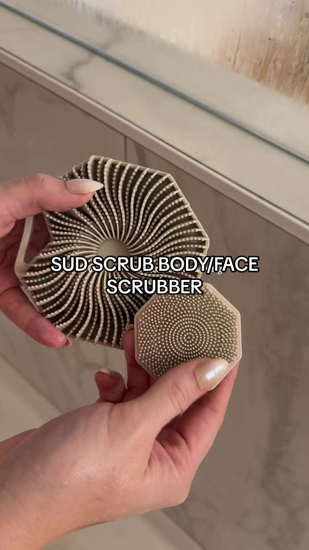 TikTok post by @tayypalmer for Sud Scrub. Caption reads: [...] never felt better than this 🚿🙌🏼✨ @Sud....