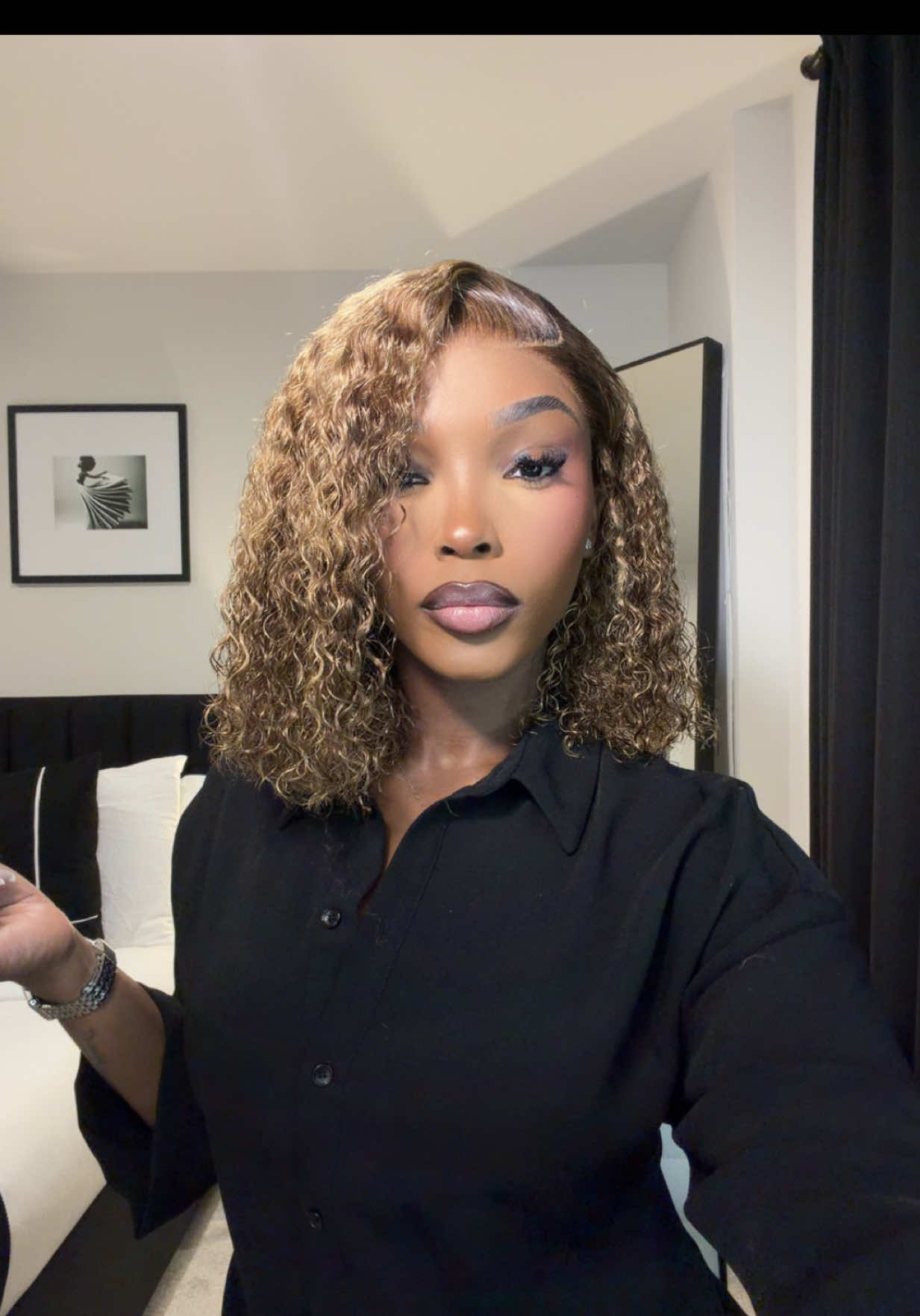 TikTok post by an influencer for Nadula. Caption reads: [...] color and cut 😻🔥 Hair from @nadulahairwig....