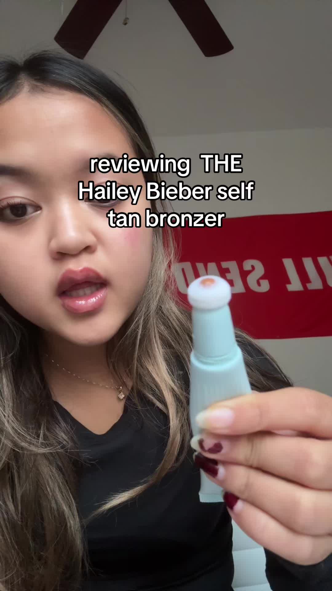 TikTok post by @evanguyen for DOLCE GLOW. Caption reads: @DOLCE GLOW YOU ATEEEEE#dolceglow #grwm #makeup....