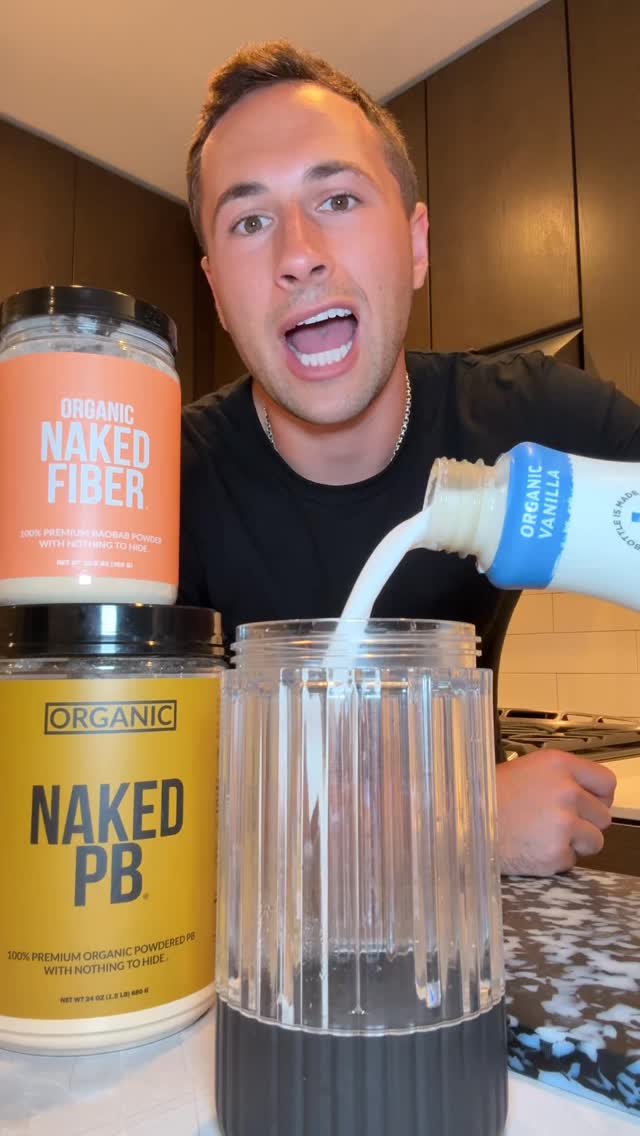 Instagram post by @healthwithhunter for NAKED nutrition. Caption reads: Comment “health” and I’ll send you the organic....
