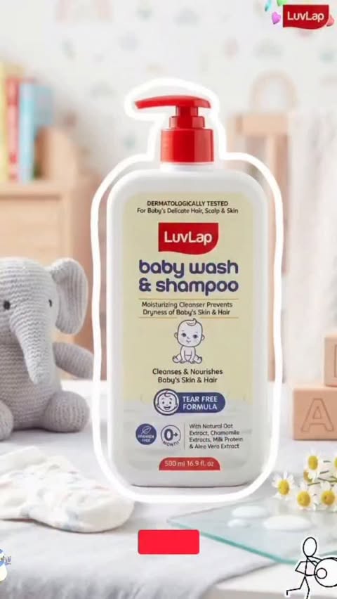 Instagram post by @little.missgiggles for LuvLap. Caption reads: #collab LuvLap Baby Wash & Shampoo #LuvLap....