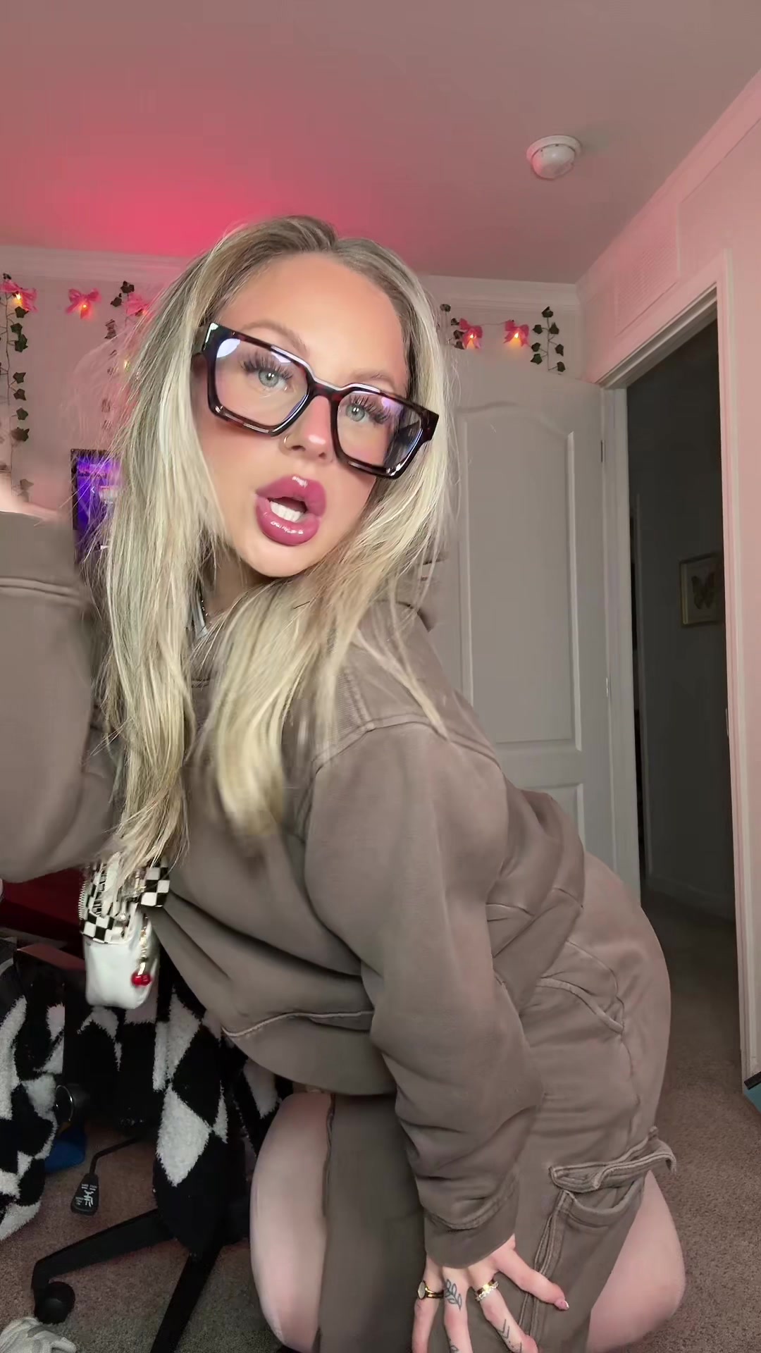 TikTok post by @bbylaceyxoxo for Saie hello. Caption reads: I'm obsessed @Saie #settingspray #10outof10....