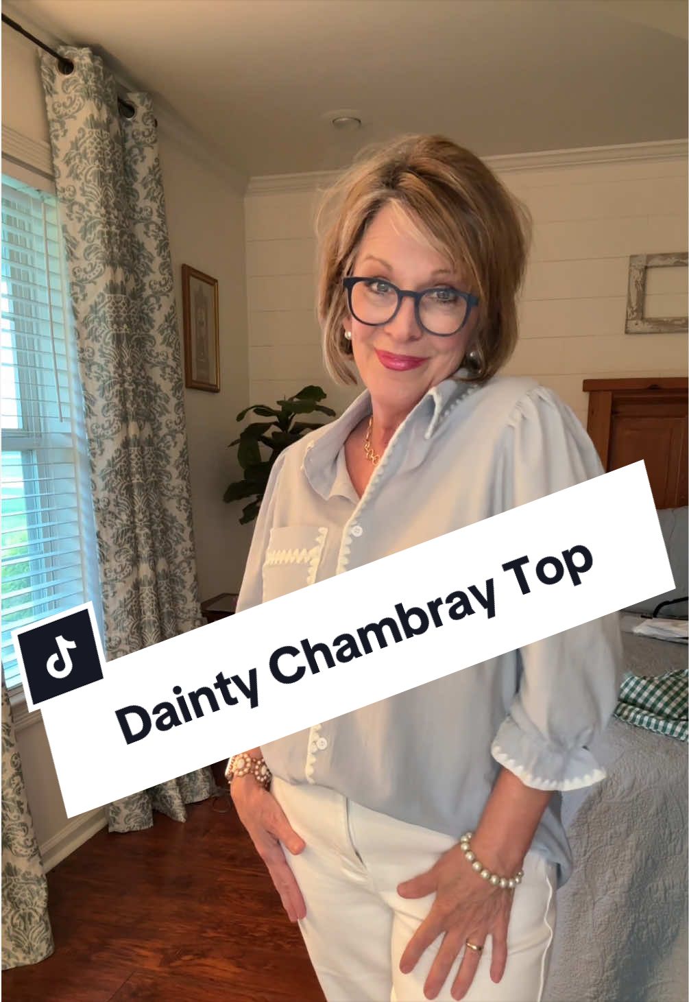 TikTok post by @thedivaofdiy for SageVell. Caption reads: [...] top from @Sage Vell is truly charming!....