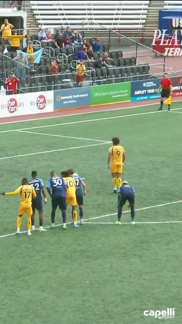 Instagram post by @rhodeislandfc for Capelli Sport. Caption reads: [...] JJ WILLIAMS 💥 #WickedGoodGoal |....