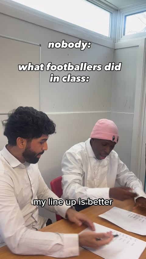 Instagram post by @11able for Premier League. Caption reads: AD | What Footballers Did In Class @premierleague....
