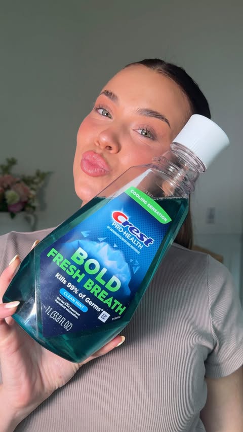 Instagram post by @jacquelyn.paige for Crest. Caption reads: #CrestPartner #Ad Let’s not normalize bad [...].