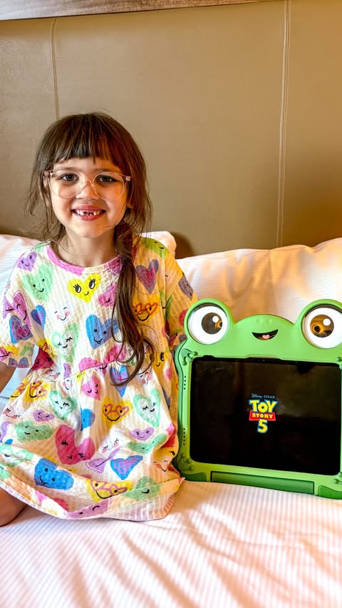 Instagram post by @the.southend.mummy for Belkin. Caption reads: AD ✨🐸 Belkin X Toy Story 5 Lilypad iPad Case 🐸✨....