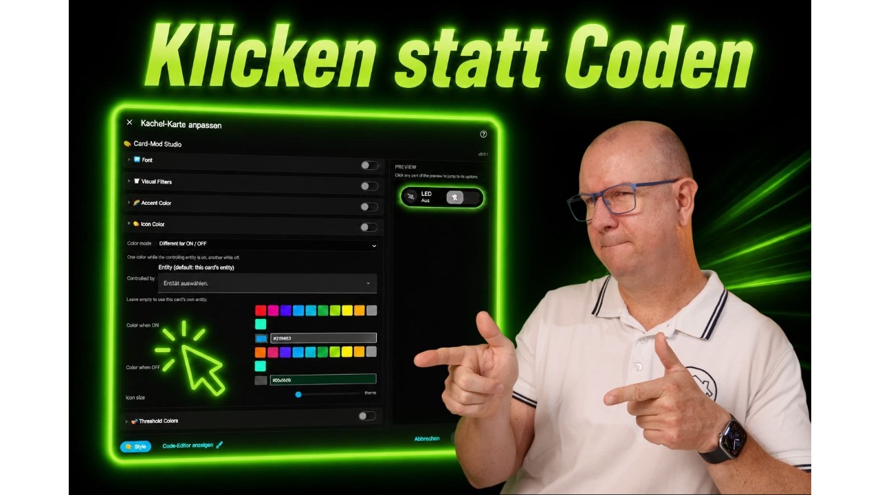 YouTube post by @smartlivenet for Çağdaş'ın İngilizce Dil Okulu. Caption reads: Card Mod Studio: More Beautiful Home Assistant....