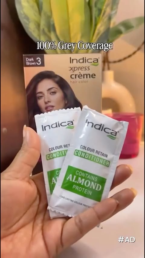 Instagram post by @soulfulmegha for Indica Hair Color. Caption reads: Easy Hair Days 💕 Because getting that fresh....