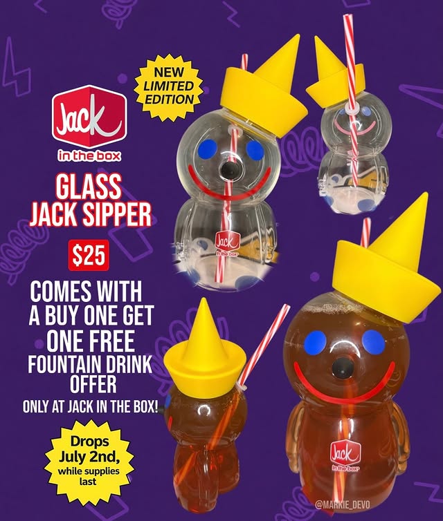 Instagram post by @markie_devo for Jack in the Box. Caption reads: [...] redeemable in the Jack app. 📍At Jack in the....