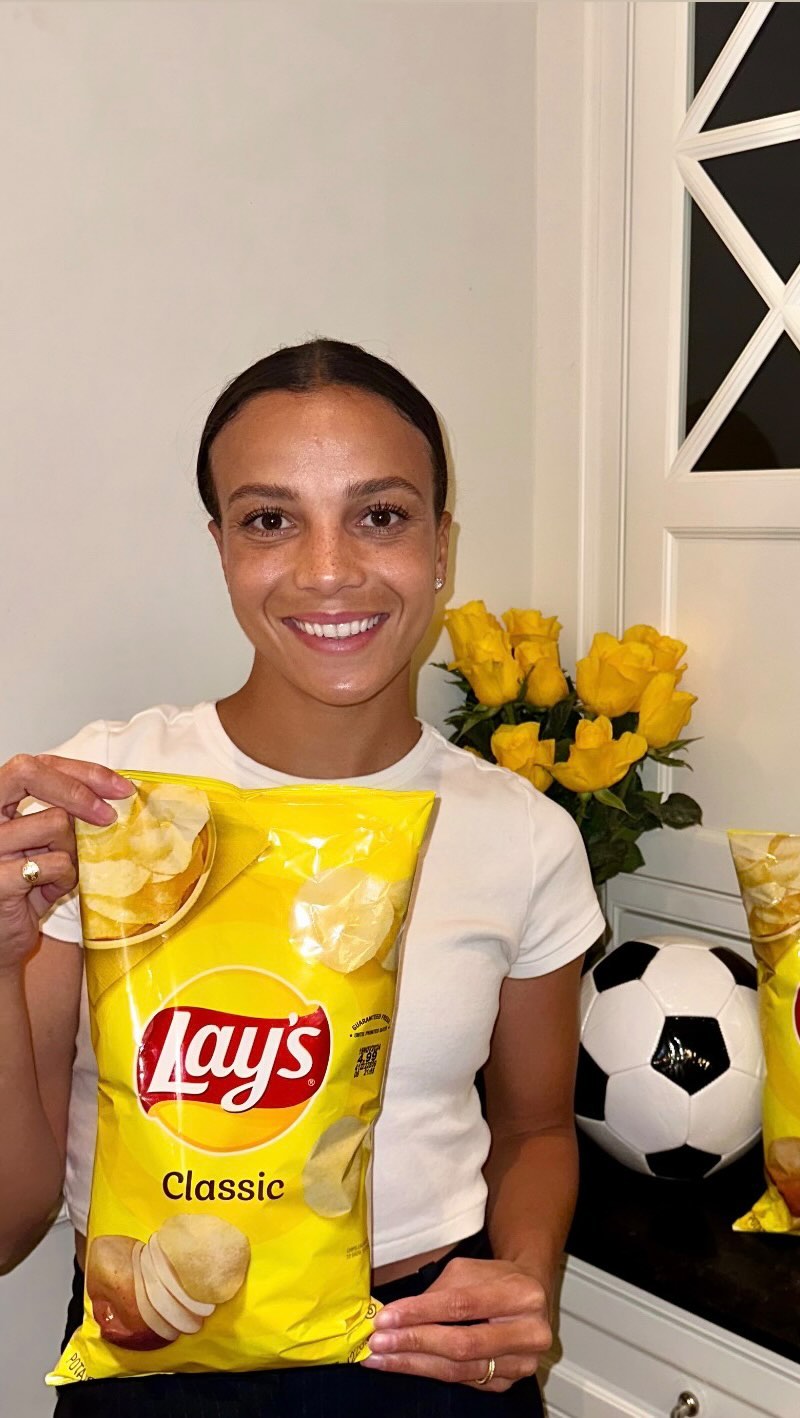 Instagram post by @malpugh for Lay's. Caption reads: @fifaworldcup 🤝 @lays – does it get any better?!.