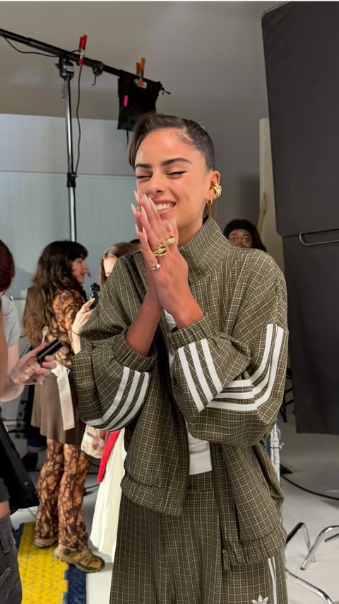 Instagram post by @mayashabann for adidas Originals. Caption reads: AD A DREAM COME TRUE, adidas campaign with my 3....