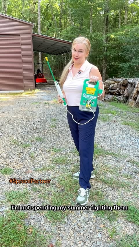 Instagram post by @yogathroughmenopause for Spruce. Caption reads: #SprucePartner #ad End-of-summer weeds are no....