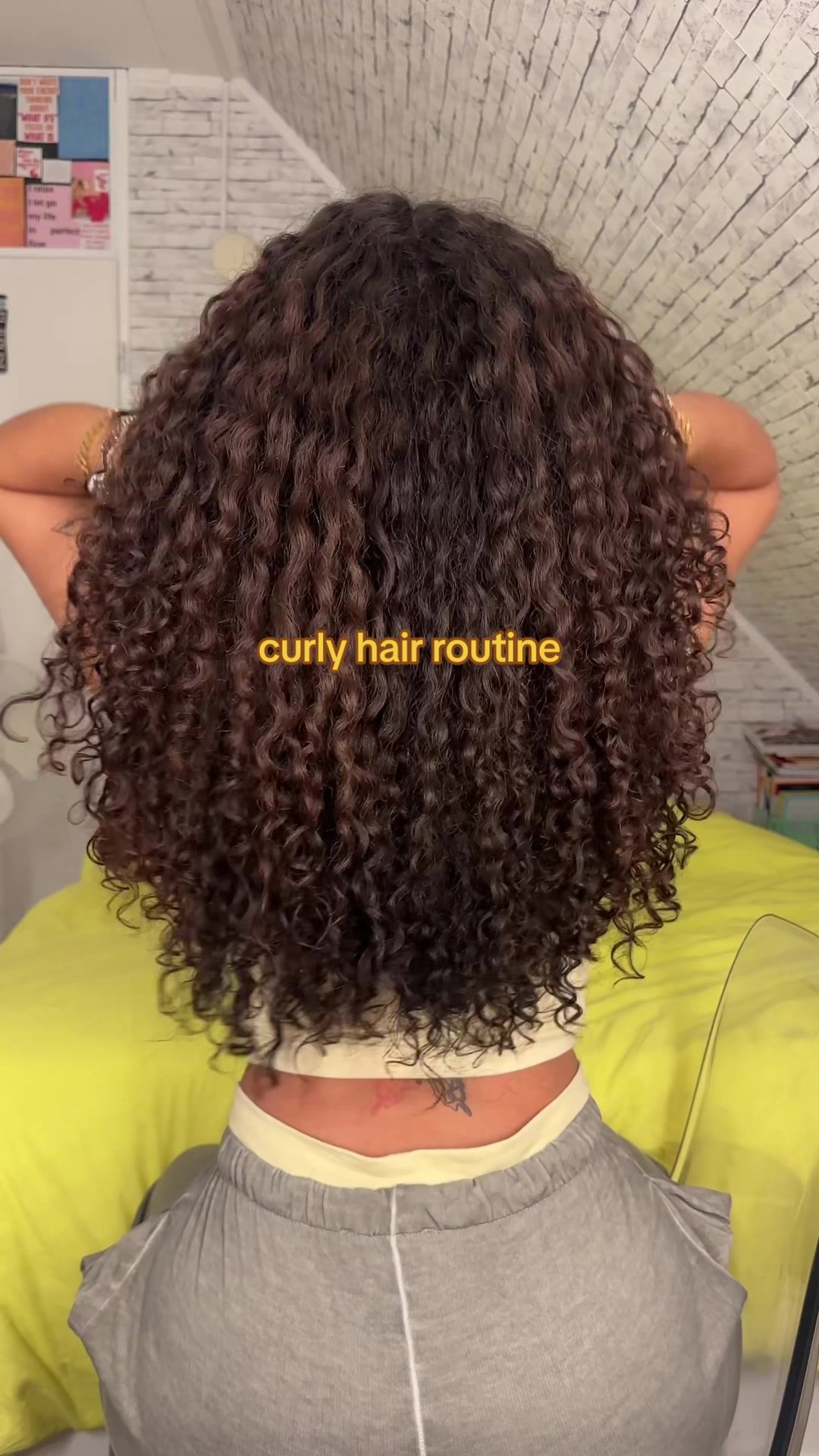 TikTok post by @ananicolecl for UMBERTO GIANNINI. Caption reads: when the hair routine is so good you only need to....