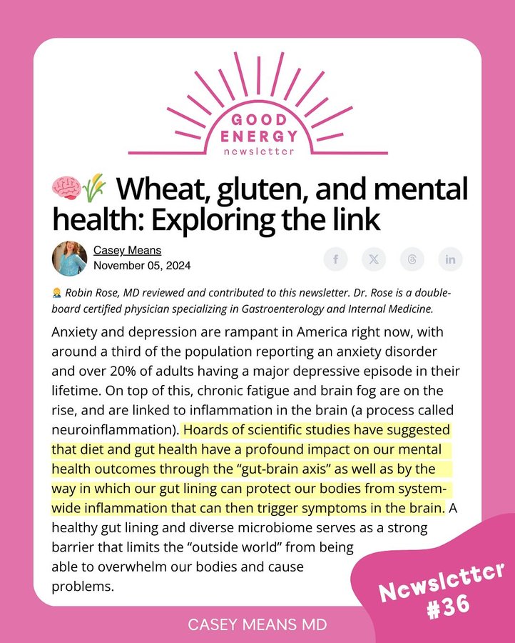 Instagram post by @drcaseyskitchen for Laird Superfood. Caption reads: Anxiety and depression are rampant in America....