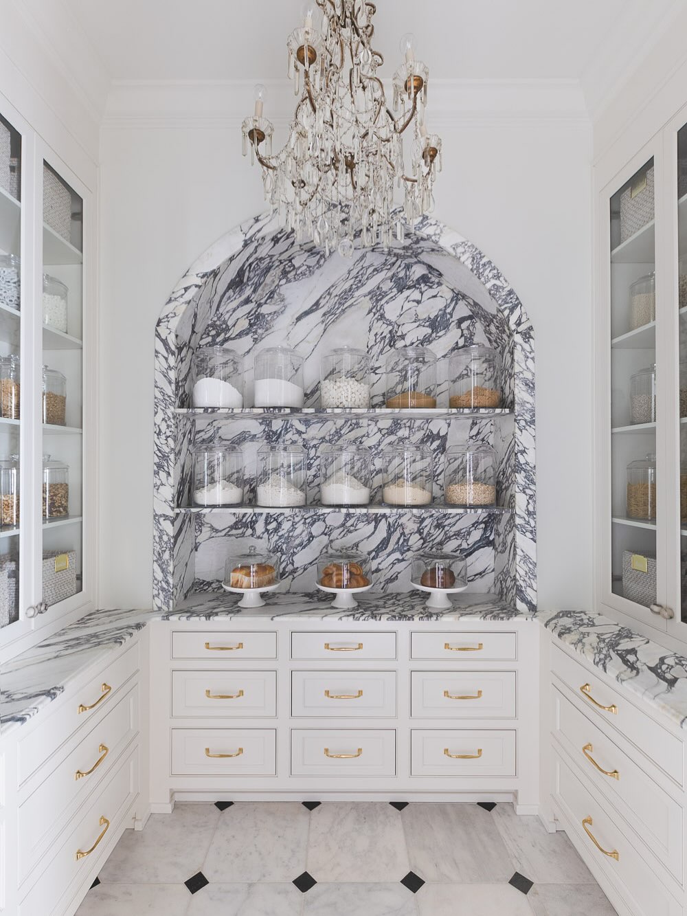 Instagram post by @cleashearer for Architectural Digest. Caption reads: When I was dreaming up my pantry with....